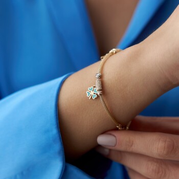 Mineli Yonca Kelebek Charm Bileklik - Özer (1)