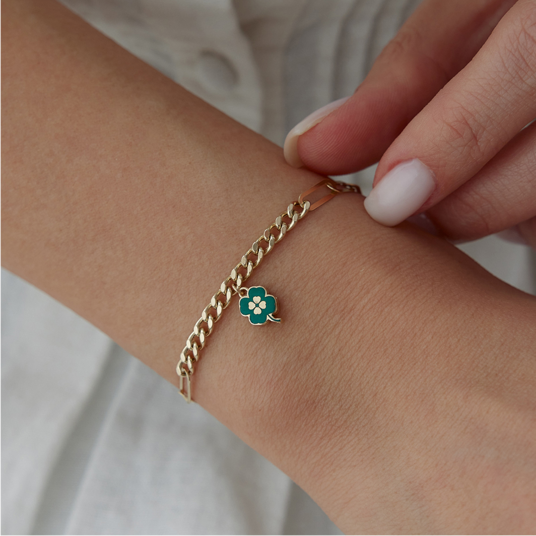 Mineli Yonca Sallantılı Bileklik - 1