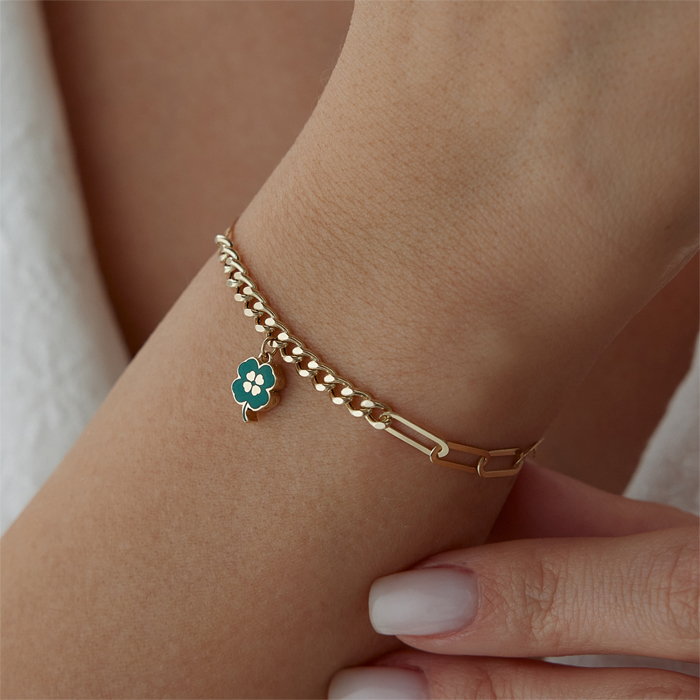 Mineli Yonca Sallantılı Bileklik - Mazi (1)