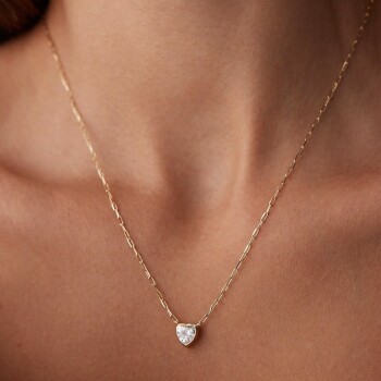 Mini Ataç Kalp Kolye - 1