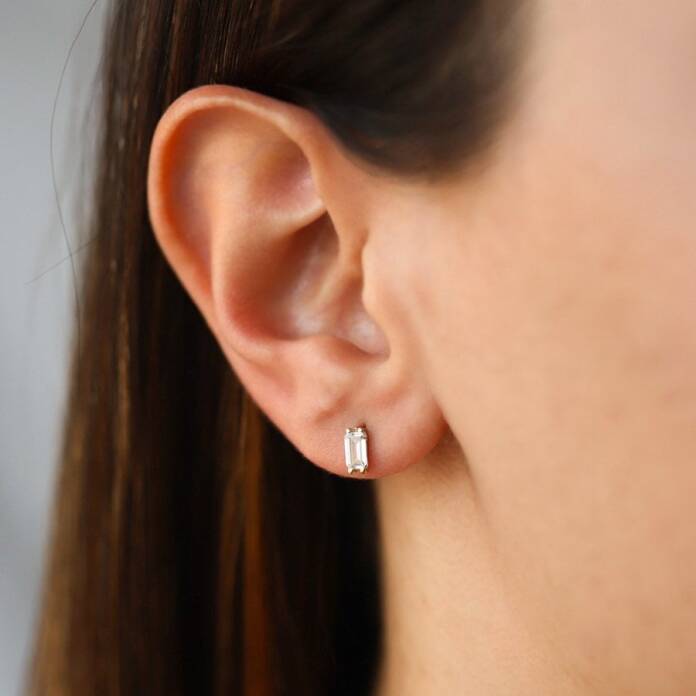 Mini Baget Taşlı Küpe - 1