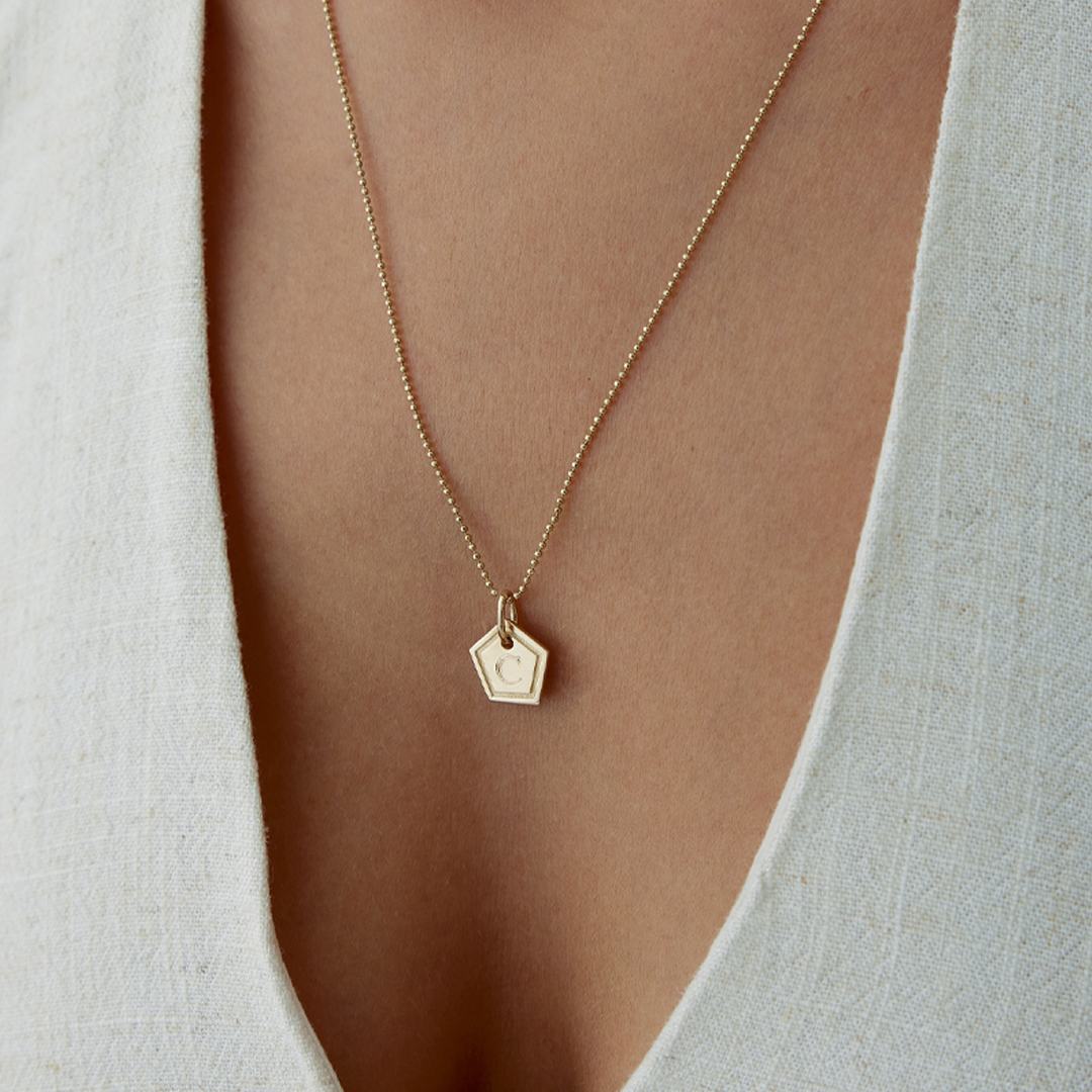 Mini Beşgen Plaka Kolye - 2