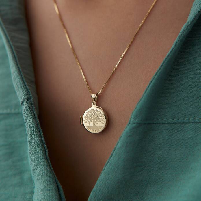 Mini Hayat Ağacı Kapaklı Kolye - 1