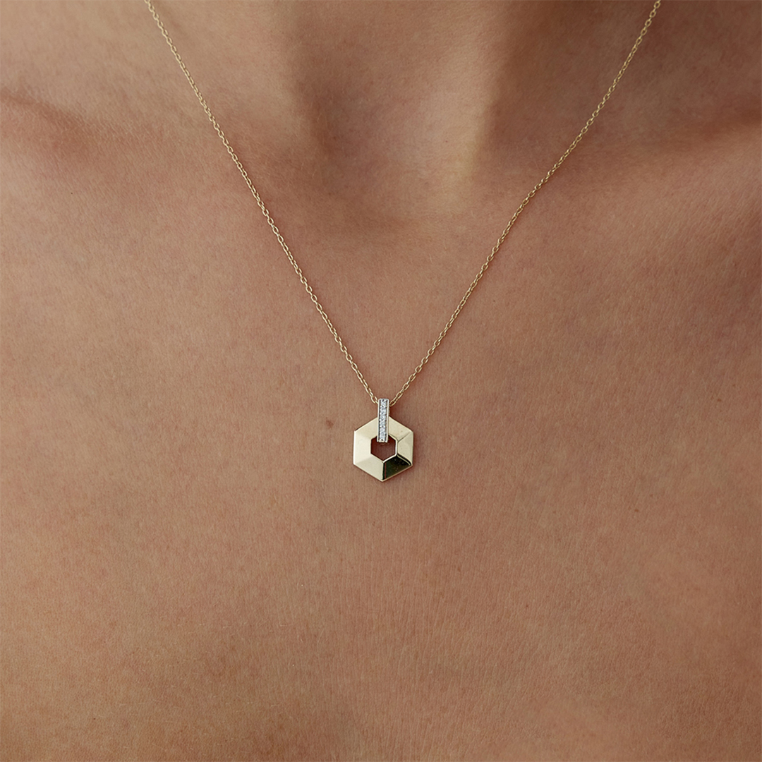 Mini Hexagon Kolye - 1