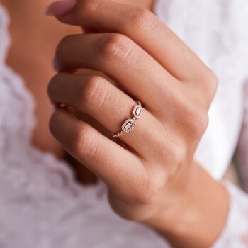 Mini İkili Baget Yüzük - Nüans