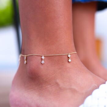 Mini İkili Tektaş Halhal - Alen