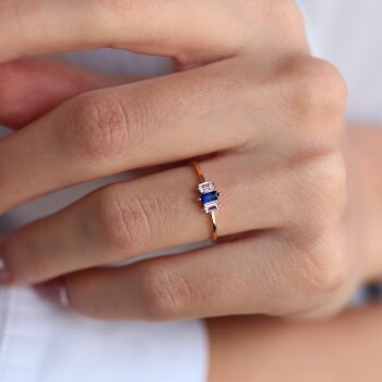 Mini Mavili Baget Yüzük - Nüans (1)