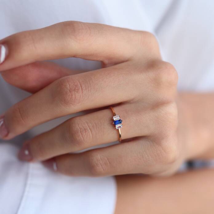 Mini Mavili Baget Yüzük - 1