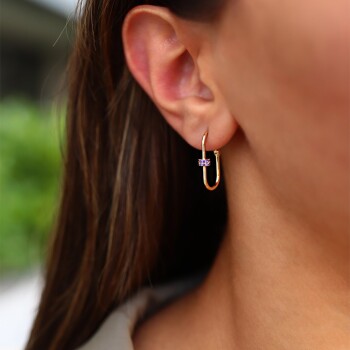 Mini Mor Ataç Küpe - Alen