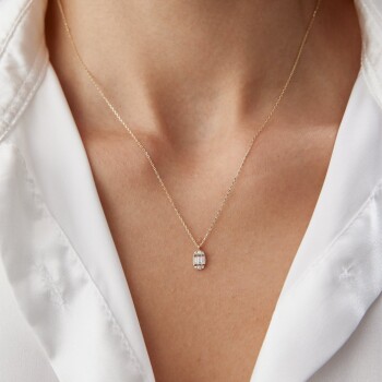 Mini Oval Baget Kolye - Rayna