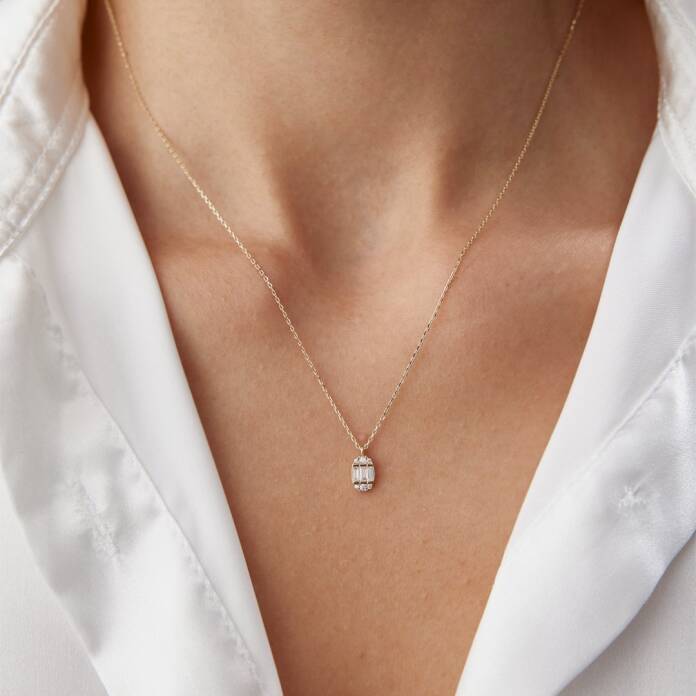 Mini Oval Baget Kolye - 1