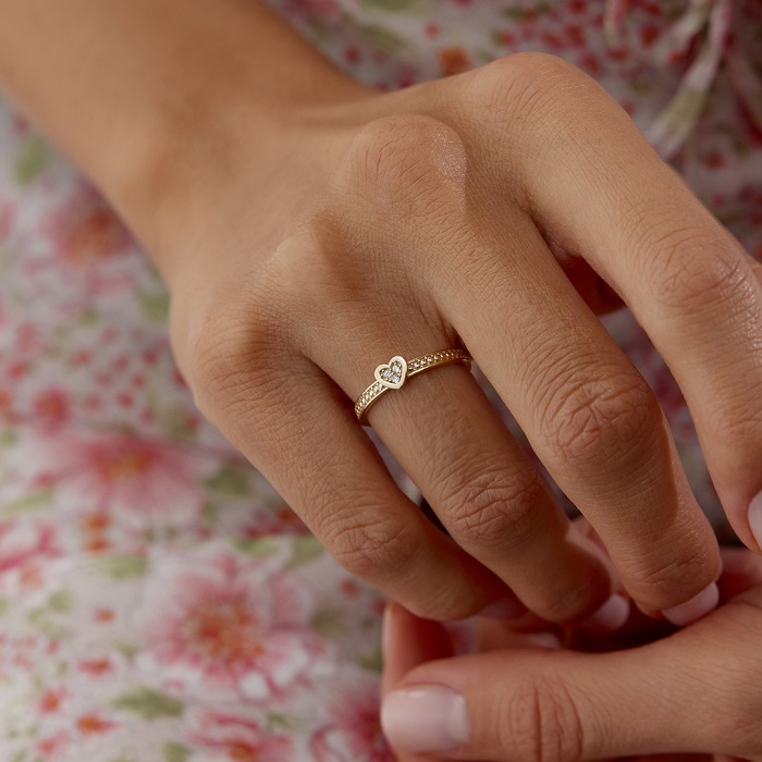 Mini Point Kalp Yüzük - Alen