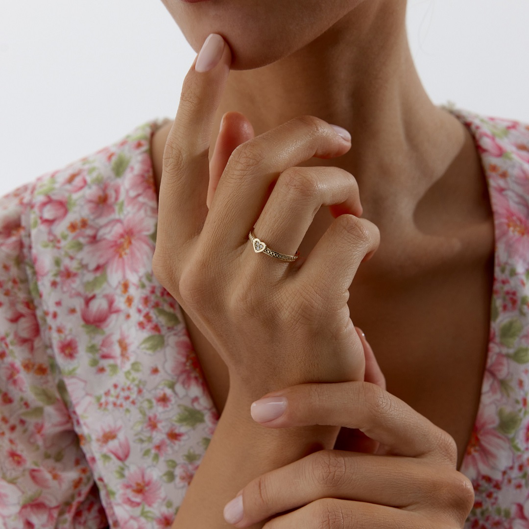 Mini Point Kalp Yüzük - 2