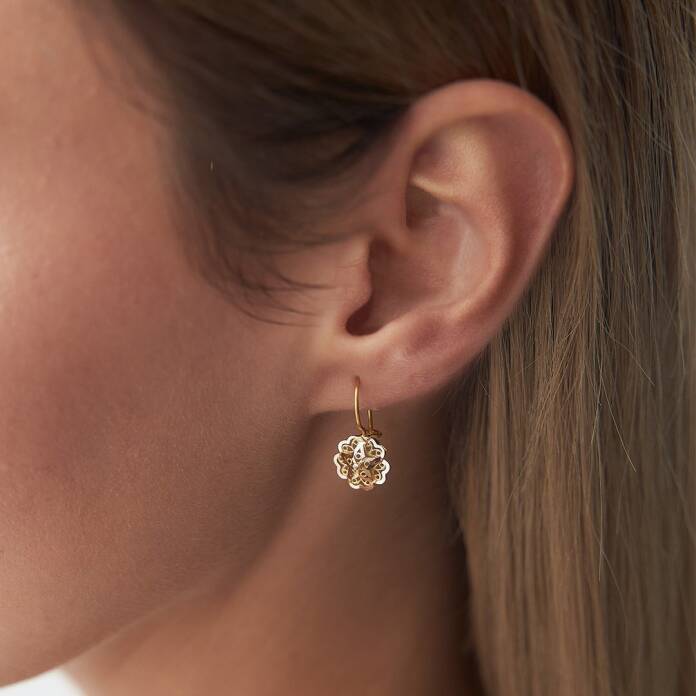 Mini Sallantılı Gül Küpe - 2