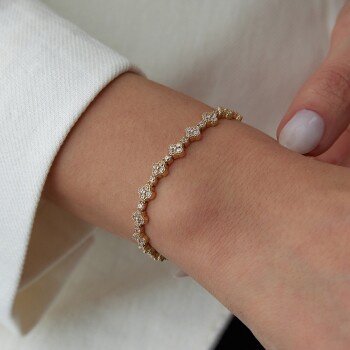 Mini Sıralı Çiçek Bileklik - Fiemma (1)