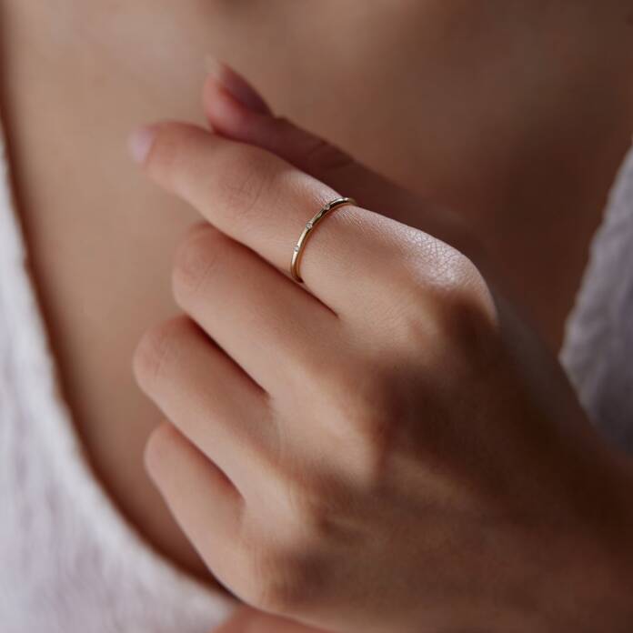 Mini Taşlı Band Yüzük - 1