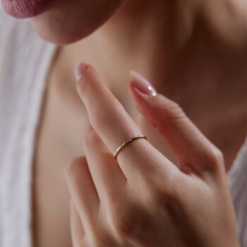 Mini Taşlı Band Yüzük - 3