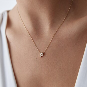 Mini Taşlı Harf Kolye - Ador