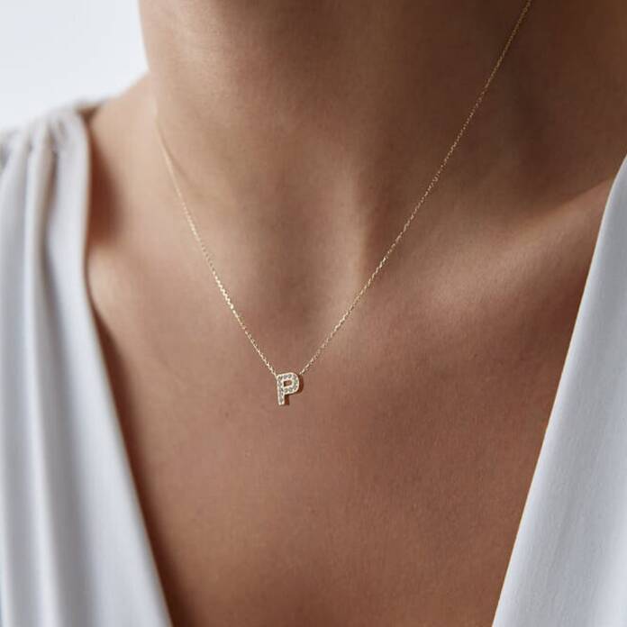 Mini Taşlı Harf Kolye - 2