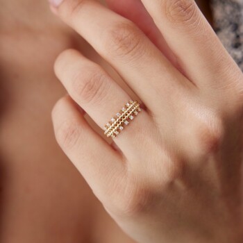 Mini Taşlı Top Yüzük - Rayna