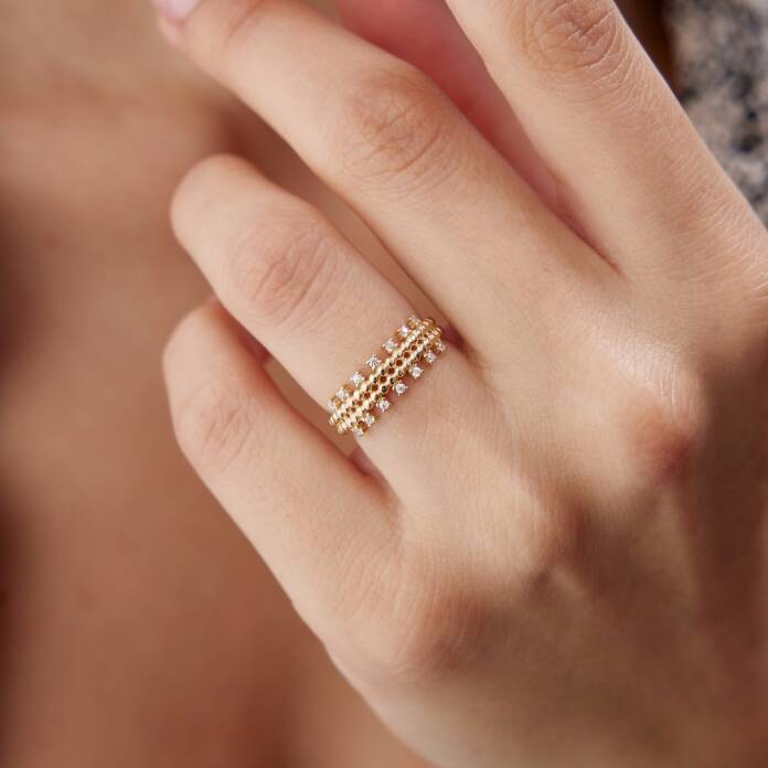 Mini Taşlı Top Yüzük - 1