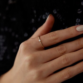 Mini Tek İnci Yüzük - Cemart (1)