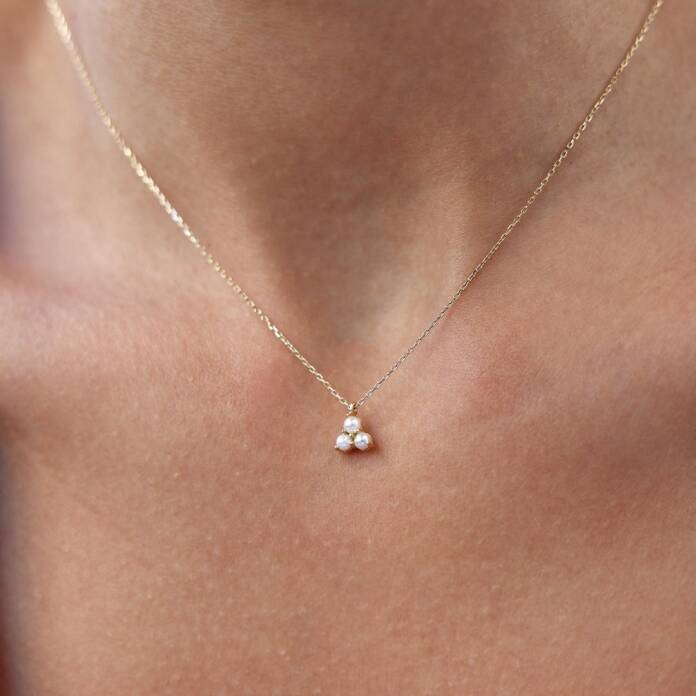 Mini Üç İnci Kolye - 1