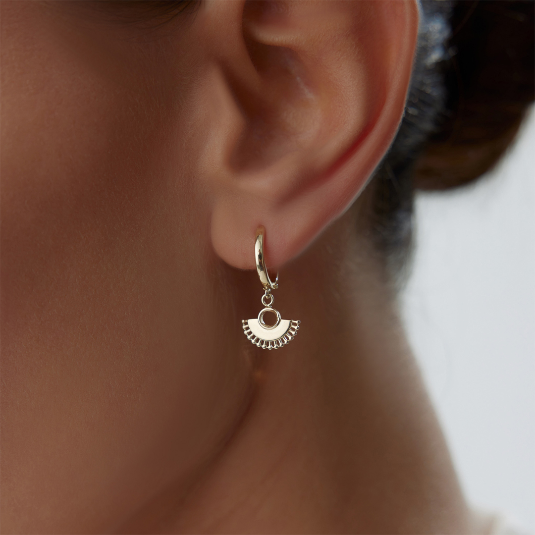 Mini Yelpaze Sallantılı Küpe - 1