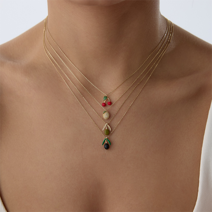 Mini Yeşil Zeytin Kolye - Rayna (1)