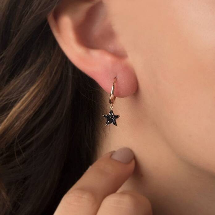 Minimal Sallantılı Yıldız Küpe - 1