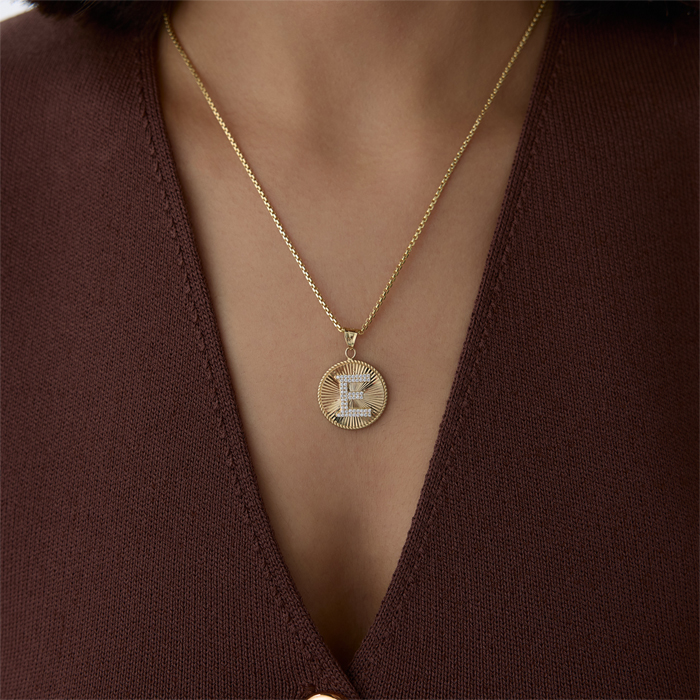 Minimal Taşlı Harf Kolye - Mazi