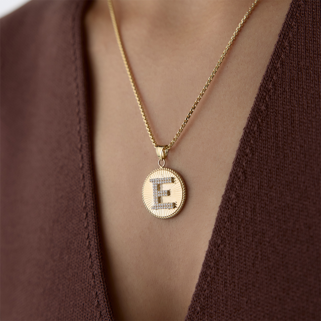 Minimal Taşlı Harf Kolye - 2