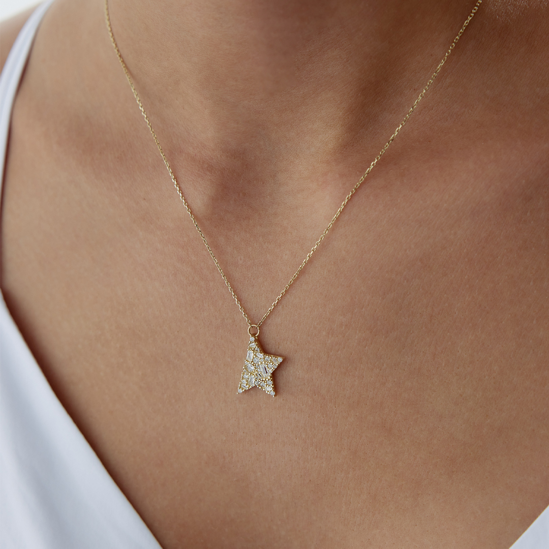 Mix Taşlı Yıldız Kolye - 2