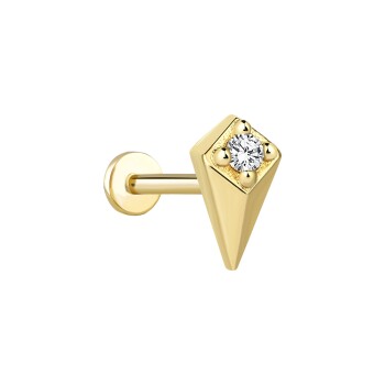 Mızrak Ucu Taşlı Tragus Piercing - Alen