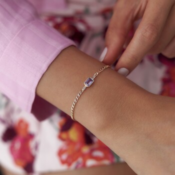 Mor Baget Taşlı Gurmet Bileklik - Rayna