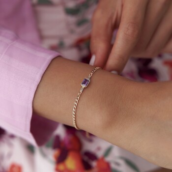 Mor Baget Taşlı Gurmet Bileklik - Rayna (1)