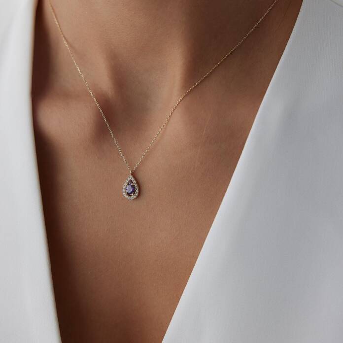 Mor Damla Baget Kolye - 3