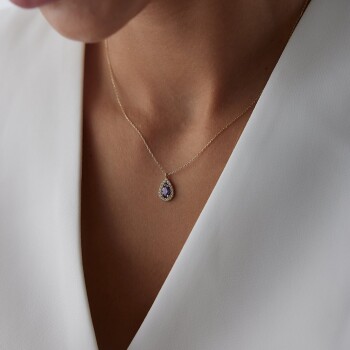 Mor Damla Baget Kolye - Özçelik (1)