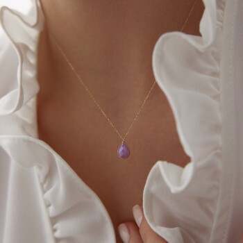 Mor Drop Kolye - Cemart (1)