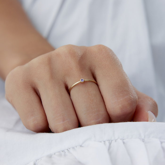 Mor Mini Tektaş Yüzük - RİTİM (1)