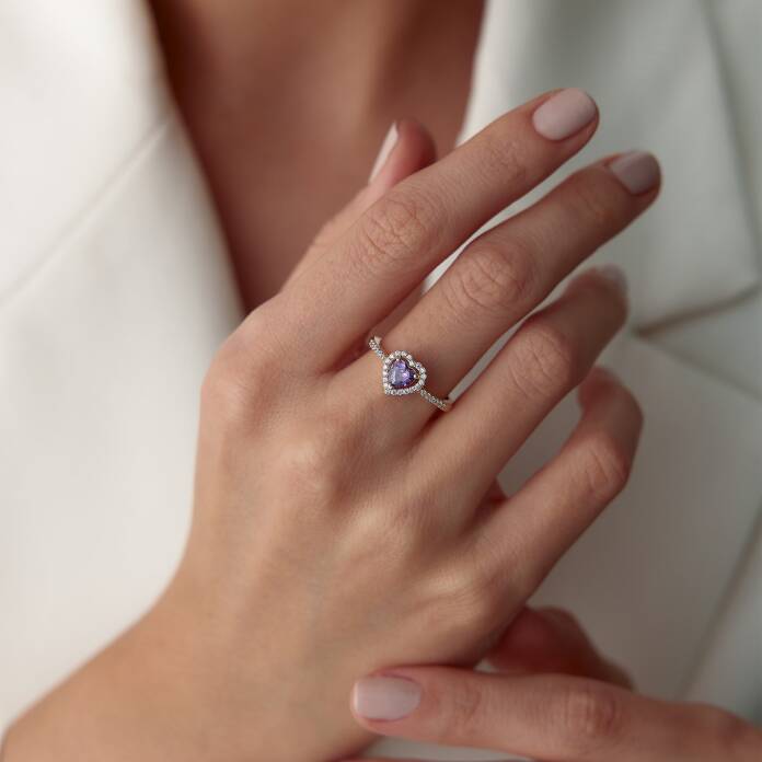 Mor Renk Pandora Kalp Yüzük - 1