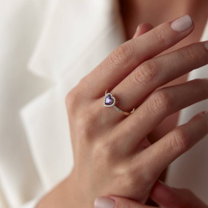 Mor Renk Pandora Kalp Yüzük - 2