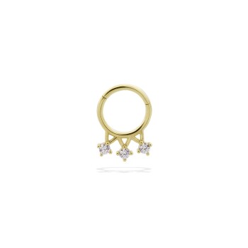 Motifli Üç Taş Helix Piercing - Dianora