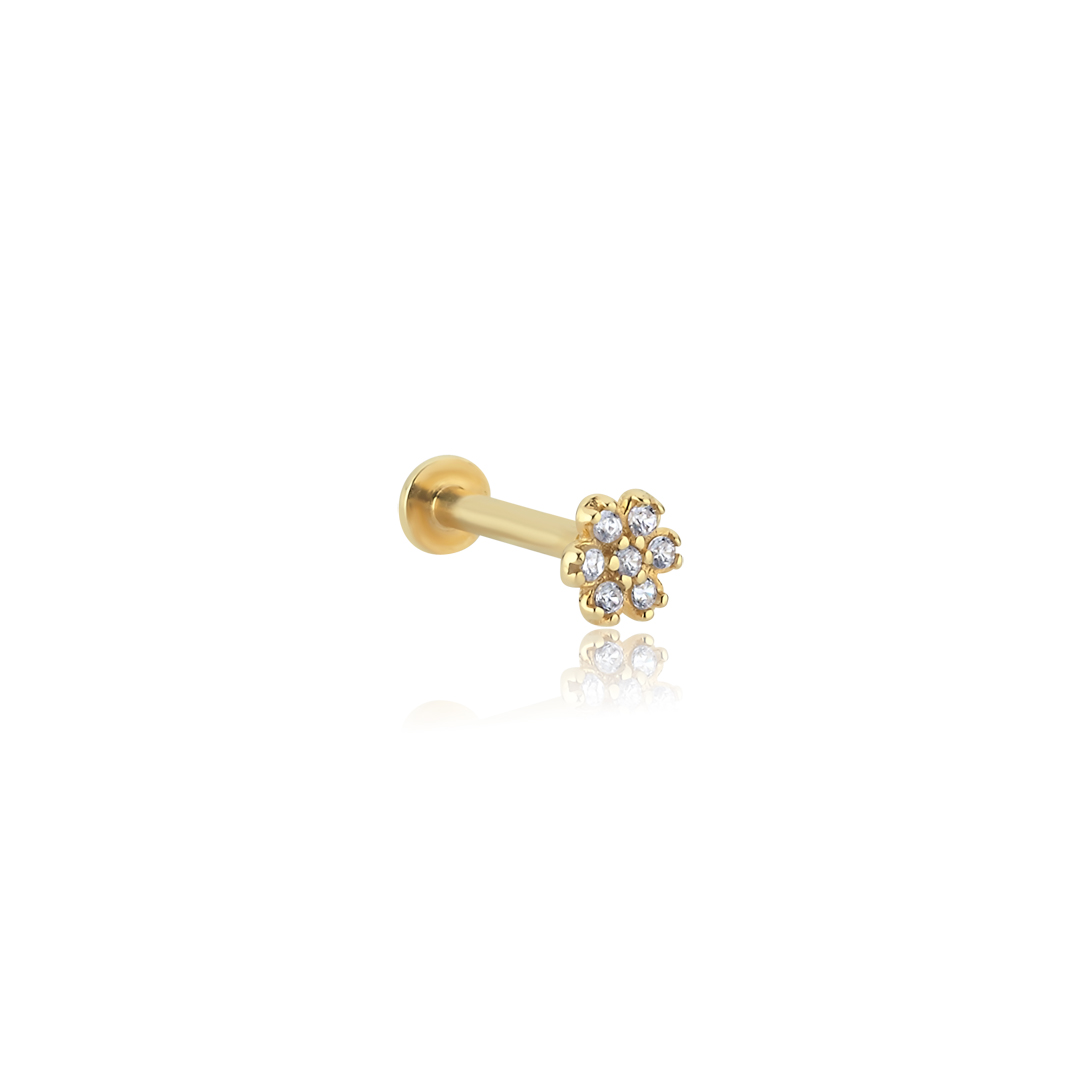 Multi Stone Flower Tragus Piercing - 1