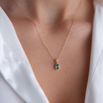 Nancy Renkli Taşlı Kolye - Rayna