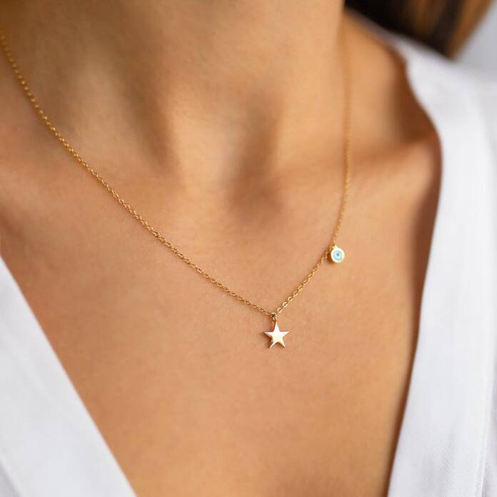 Nazar Bocuklu Star Kolye - 1