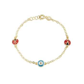 Nazar Boncuklu Uğur Böceği Çocuk Bilekliği - Melike