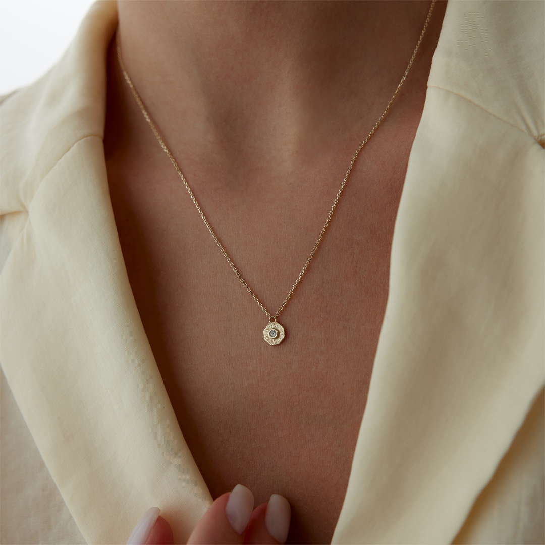 Octagon Tektaş Kolye - 1