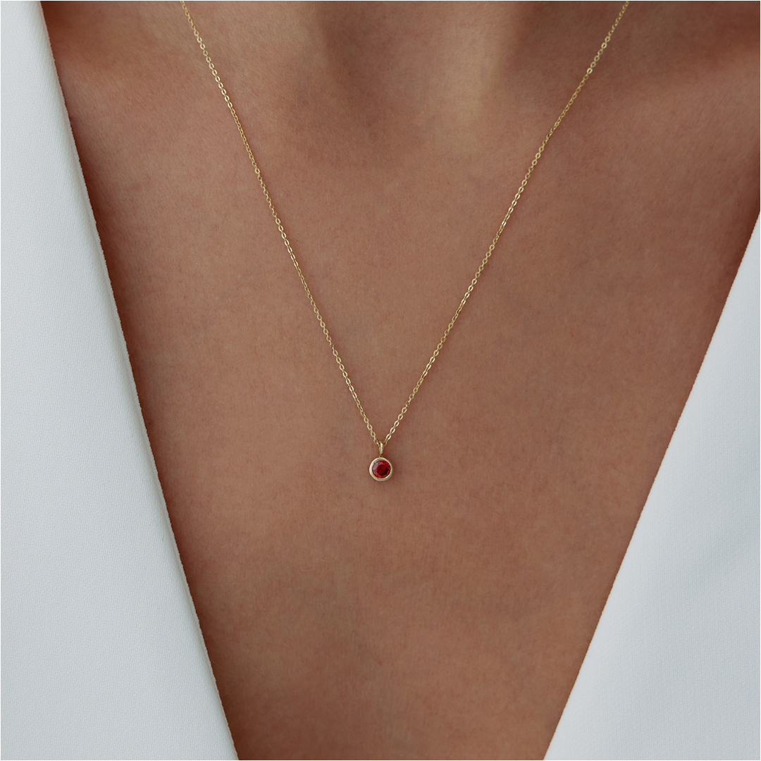 Oğlak Burcu Garnet Kolye - 1