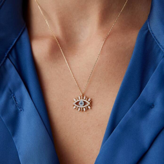 Ok Kirpikli Göz Kolye - 1